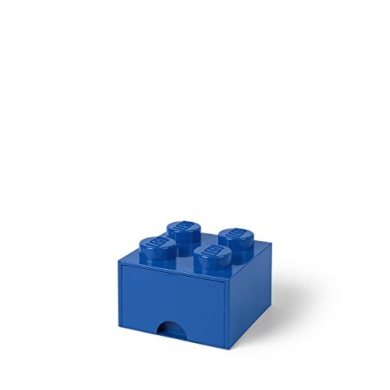 Room Copenhagen, LEGO Brick Drawer - Stackable Storage and D茅cor - Brick 4, Bright Blue